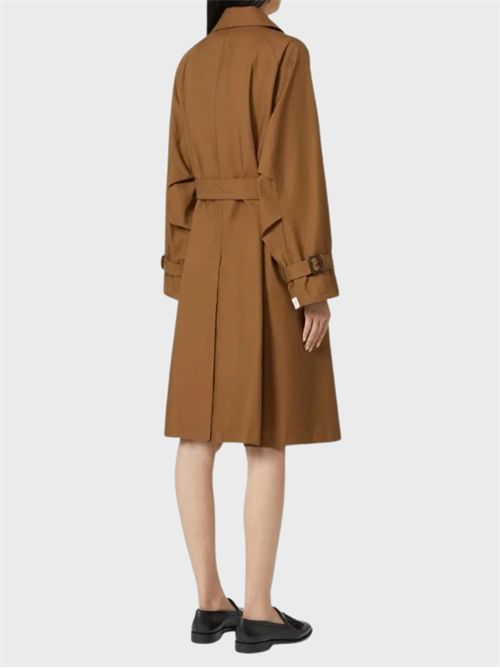 Double-breasted midi trench coat in water-repellent twill with belt MAX MARA THE CUBE | 2619021024600020